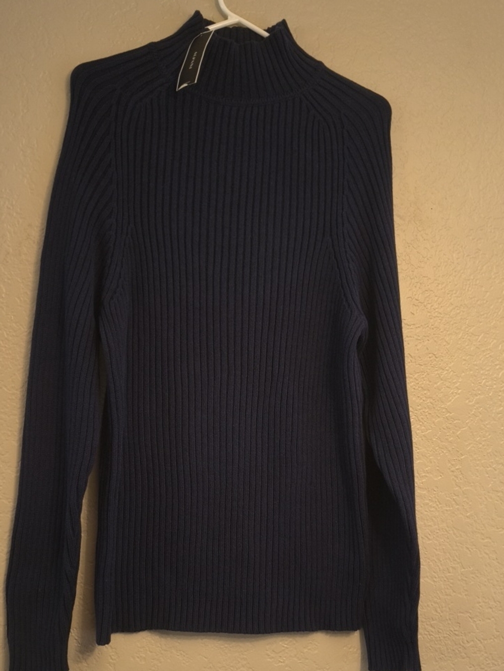 Alfani Navy Ribbed Mock Neck Sweater
